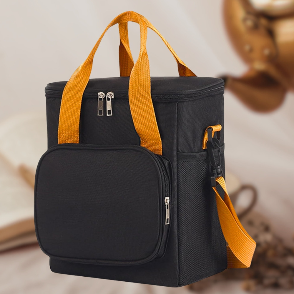 Термосумка для обідів з плечовим ременем універсальна сумка холодильник для ланчів подорожей пікніків, фото 1