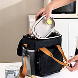 Термосумка для обідів з плечовим ременем універсальна сумка холодильник для ланчів подорожей пікніків, фото 8