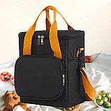 Термосумка для обідів з плечовим ременем універсальна сумка холодильник для ланчів подорожей пікніків, фото 3