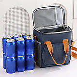 Термосумка для обідів з плечовим ременем універсальна сумка холодильник для ланчів подорожей пікніків, фото 10