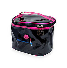 Косметичка-Валізка Traum LIPS #2 Forever Love овальна лакована чорна 21х15.5х14 см