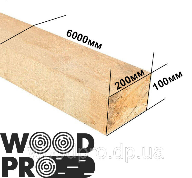 Брус 100х200х6000