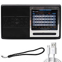 ФМ радіоприймач з акумулятором AM/FM/SW, 7 хвиль, USB, RX-3050 / Портативний радіоприймач на батарейках