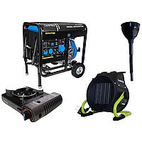 Дизельний генератор TAGRED TA10300D + газова плитка Orcamp CK-505 + електричний обігрівач Gardyer HE2000