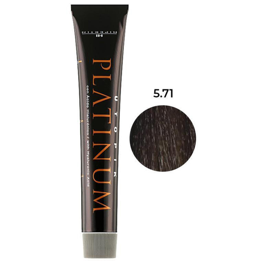 Професійна крем-фарба для волосся Hipertin Platinum 5.71 світлий пісочний шатен попелястий 60 мл