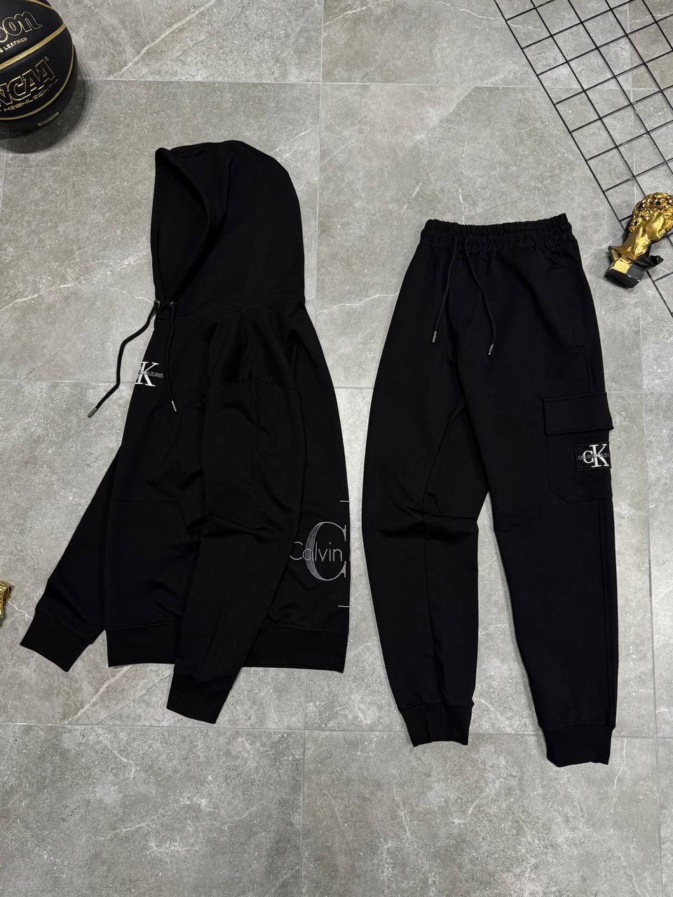 Костюм повсякденний чоловічий чорний весна-осінь з капюшоном Calvin Klein CK (15820)