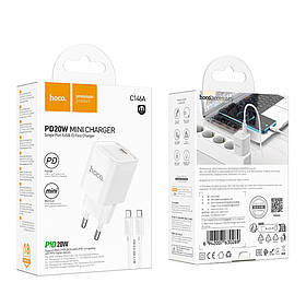 Комплект МЗП HOCO C146A 1USB-C PD/QC 20W + кабель Type-C to Type-C