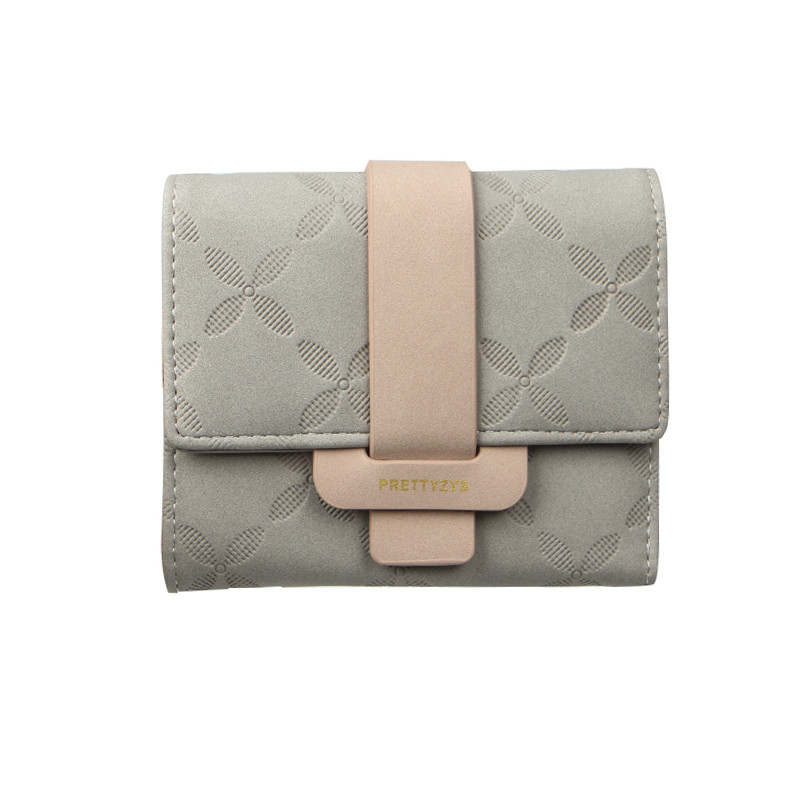 Жіночий гаманець Prettyzys 987 Gray клатч із пряжкою повсякденний маленький 3 шт.