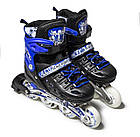 Дитячі сині ролики, що світяться, з регульованим розміром Scale Sports Blue LF 905, фото 6