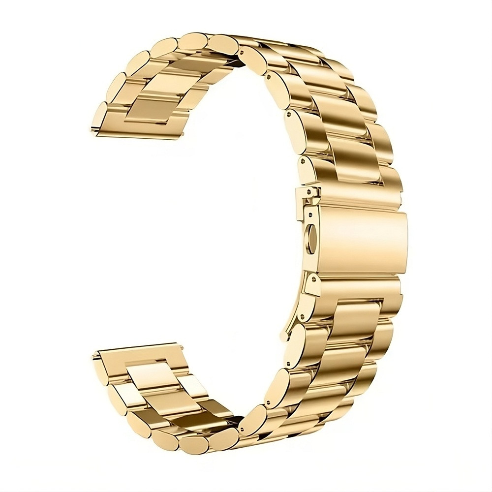 Ремінець металевий для годинника 22 мм Rolex Bead design золотистий