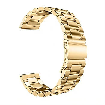 Ремінець металевий для годинника 22 мм Rolex Bead design золотистий