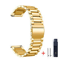 Ремінець металевий для годинника 22 мм Rolex Bead design золотистий, фото 3