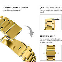 Ремінець металевий для годинника 22 мм Rolex Bead design золотистий, фото 5