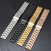 Ремінець металевий для годинника 22 мм Rolex Bead design золотистий, фото 10