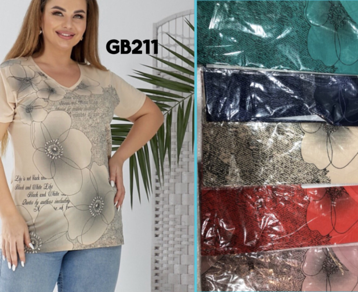 Туніка жіноча бавовна розмір напівбатал 3XL-6XL (50-58) Мікс колір (від 5 шт.)