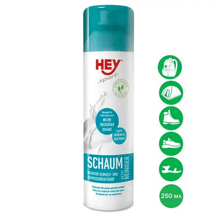 Очищення шкіри, пластику (сумки, шоломи) HeySport Foam Cleaner 250ml (20660000), фото 3