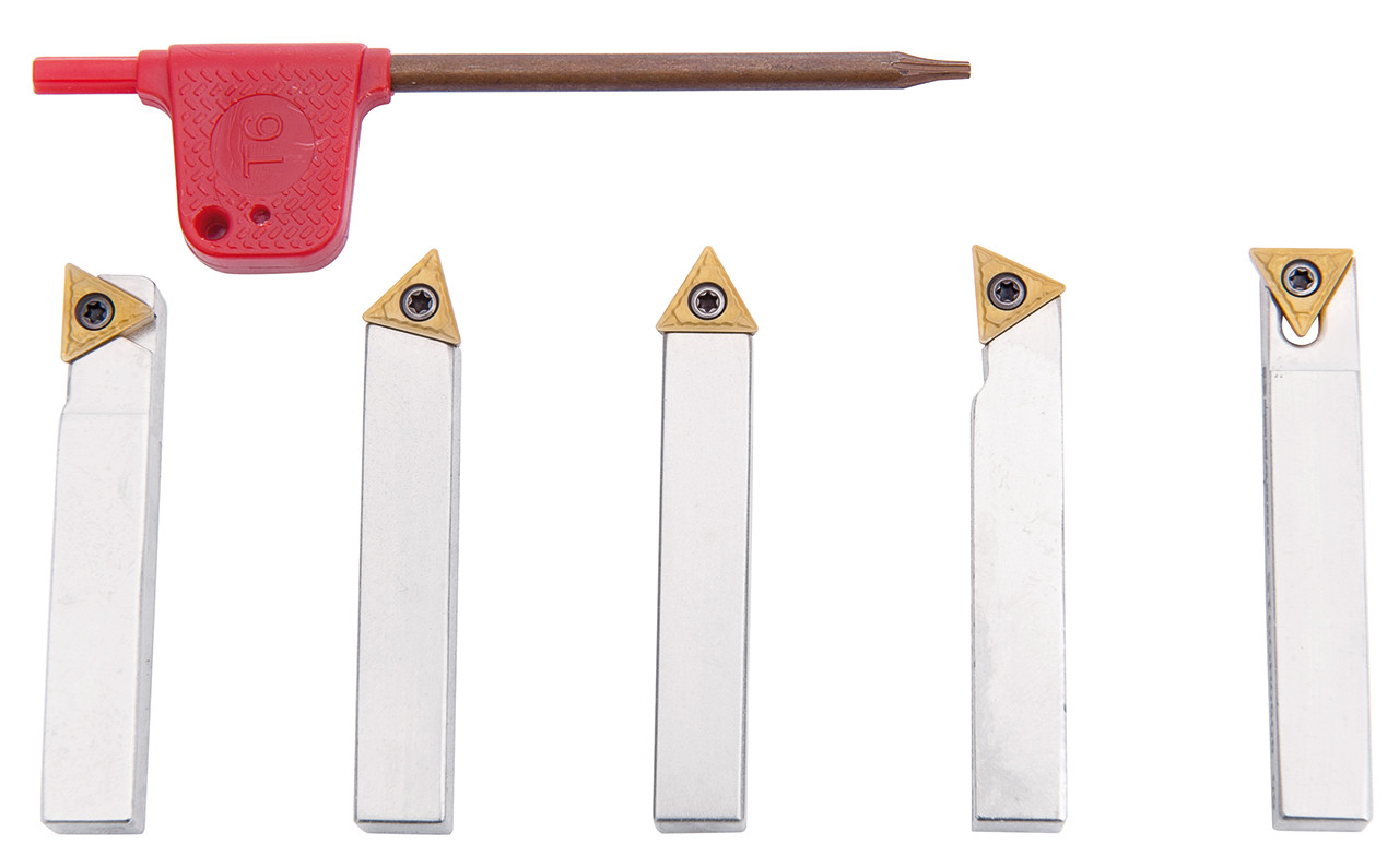 Набір токарних різців із твердосплавними пластинами, 8 мм, 5 шт.