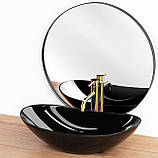 Умивальник (раковина) REA ROYAL 60 BLACK чорний накладний, фото 3