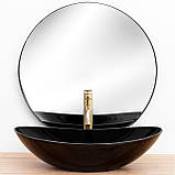 Умивальник (раковина) REA ROYAL 60 BLACK чорний накладний, фото 4