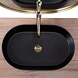 Умивальник (раковина) REA NADIA BLACK MATТ чорний накладний, фото 4