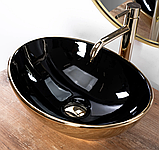 Умивальник (раковина) REA SOFIA GOLD BLACK накладний, фото 3