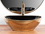 Умивальник (раковина) REA SOFIA GOLD BLACK накладний, фото 5