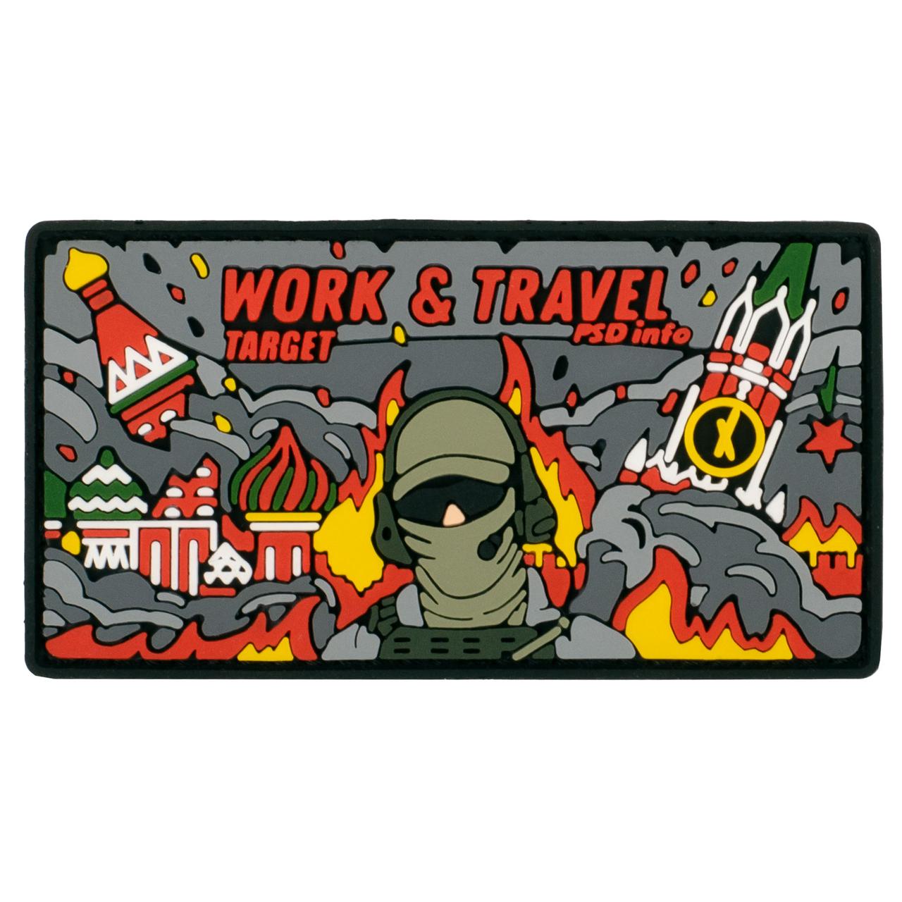 Патч PSDinfo «Work and Travel Target» ПВХ, Червоний, ПВХ, Ні DOM