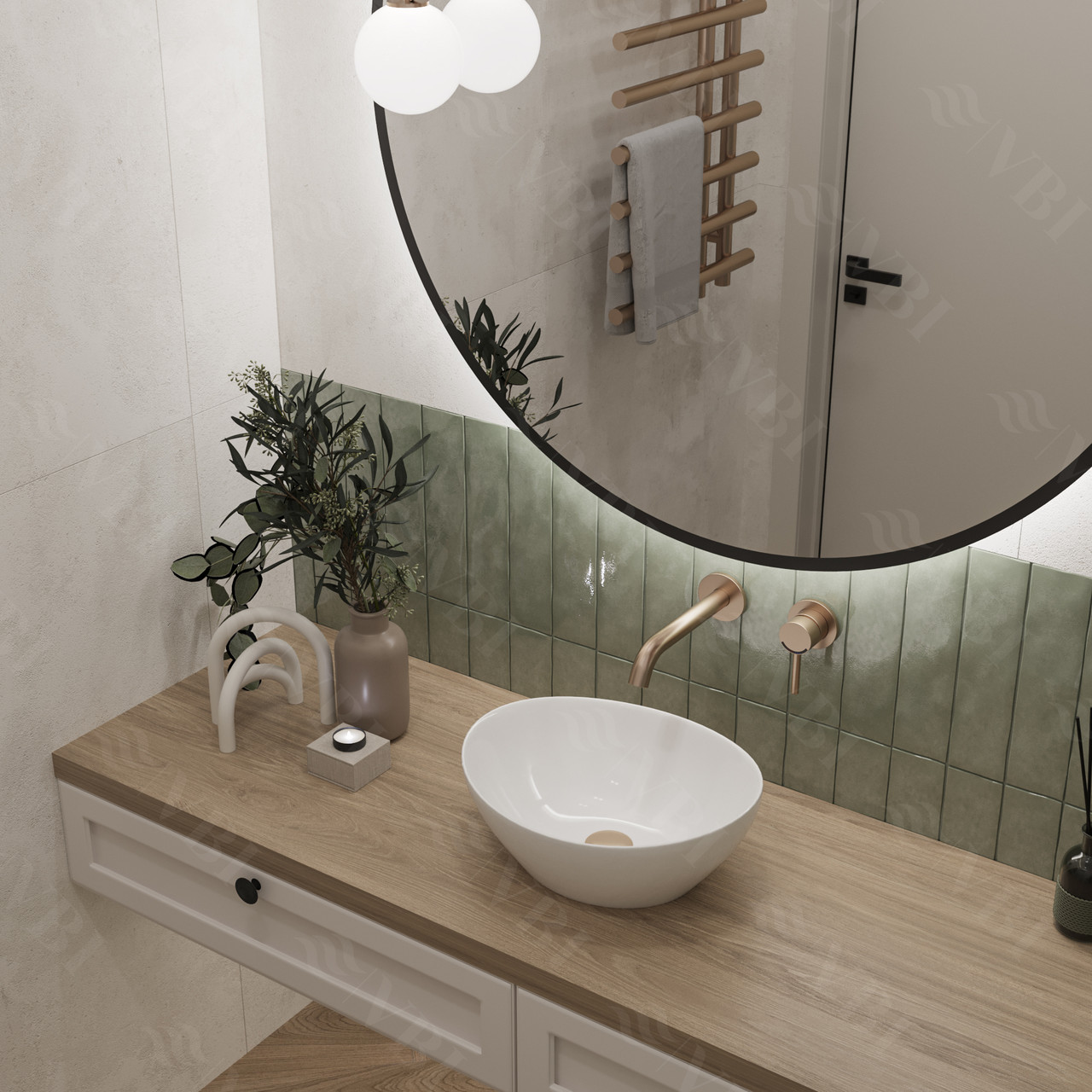 Умивальник (раковина) VBI PARMA WHITE накладний, фото 1