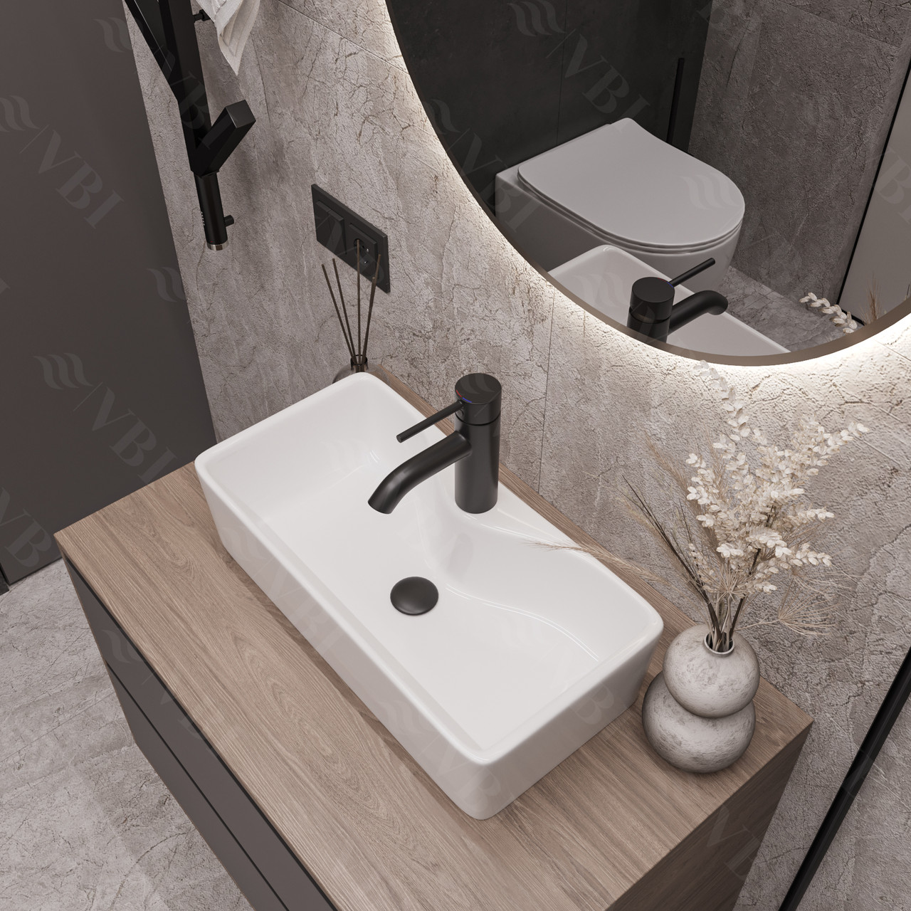 Умивальник (раковина) VBI FORLI M WHITE накладний, фото 1