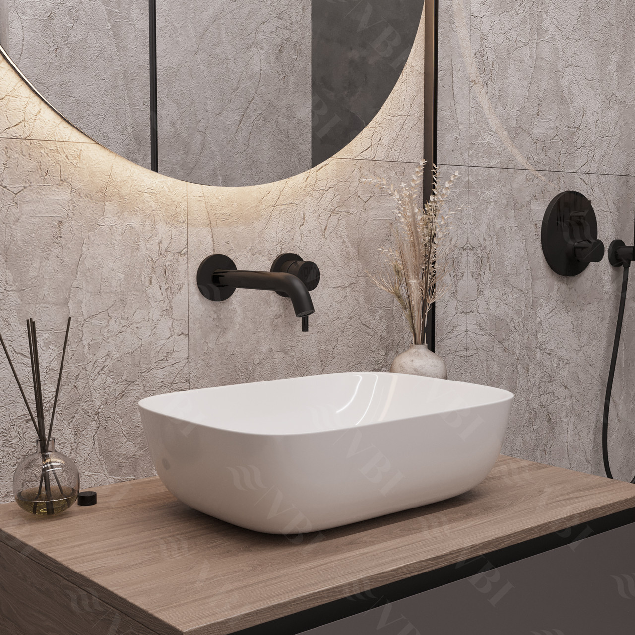 Умивальник (раковина) VBI RAVENNA WHITE накладний, фото 1