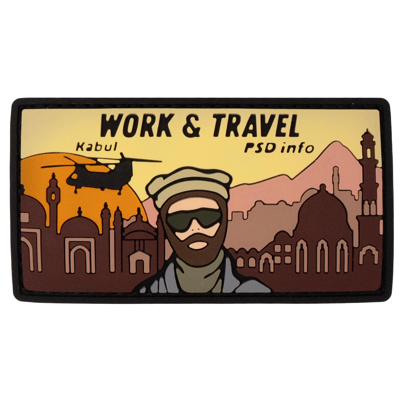 Патч PSDinfo "Work and Travel Kabul" ПВХ, Помаранчевий, ПВХ, Ні DOM