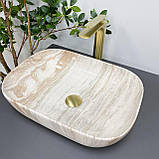 Умивальник (раковина) VBI RAVENNA TRAVERTINE GLOSSY накладний, фото 4