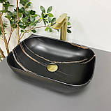 Умивальник (раковина) VBI RAVENNA BLACK STONE MATT накладний, фото 4