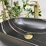 Умивальник (раковина) VBI RAVENNA BLACK STONE MATT накладний, фото 5