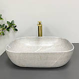 Умивальник (раковина) VBI RAVENNA GREY STONE MATT накладний, фото 4