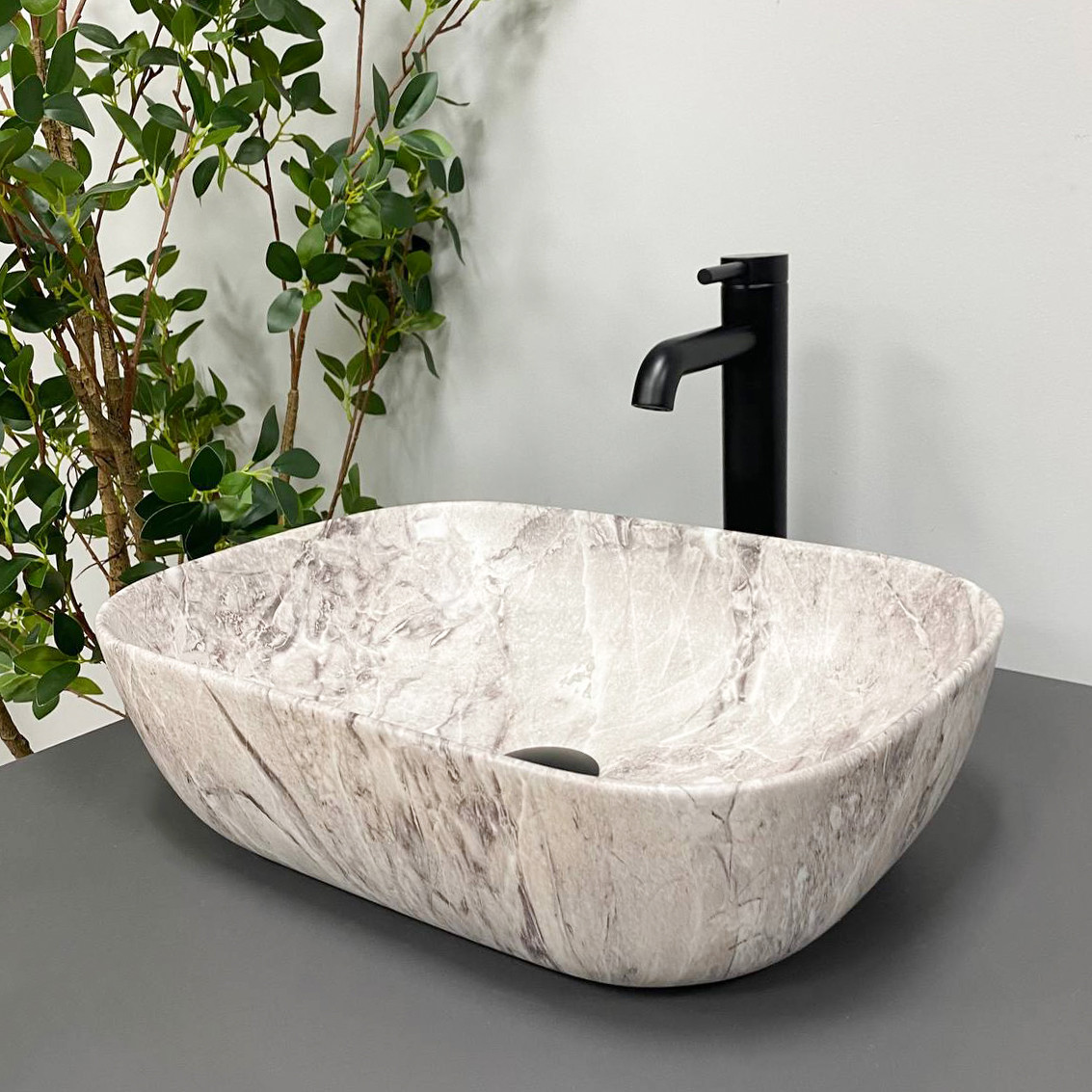 Умивальник (раковина) VBI RAVENNA STONE MATT накладний, фото 1