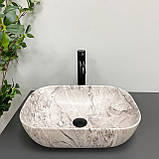 Умивальник (раковина) VBI RAVENNA STONE MATT накладний, фото 5