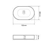 Умивальник (раковина) VBI VERONA 70 SMOKE BLUE накладний, фото 2