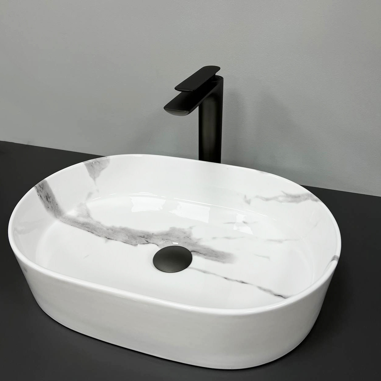 Умивальник (раковина) VBI VERONA 50 MARBLE NATURE GLOSSY накладний, фото 1