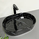 Умивальник (раковина) VBI VERONA 50 BLACK MARMO GLOSSY накладний, фото 4