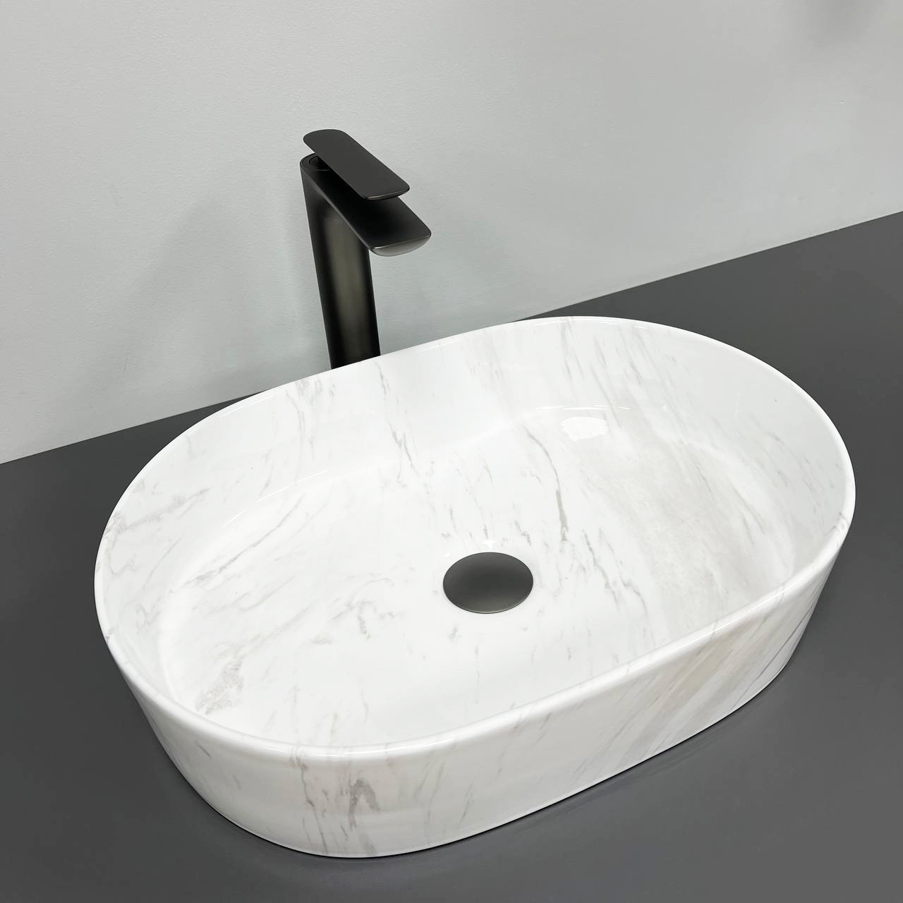 Умивальник (раковина) VBI VERONA 50 NATURE MARMO GLOSSY накладний, фото 1