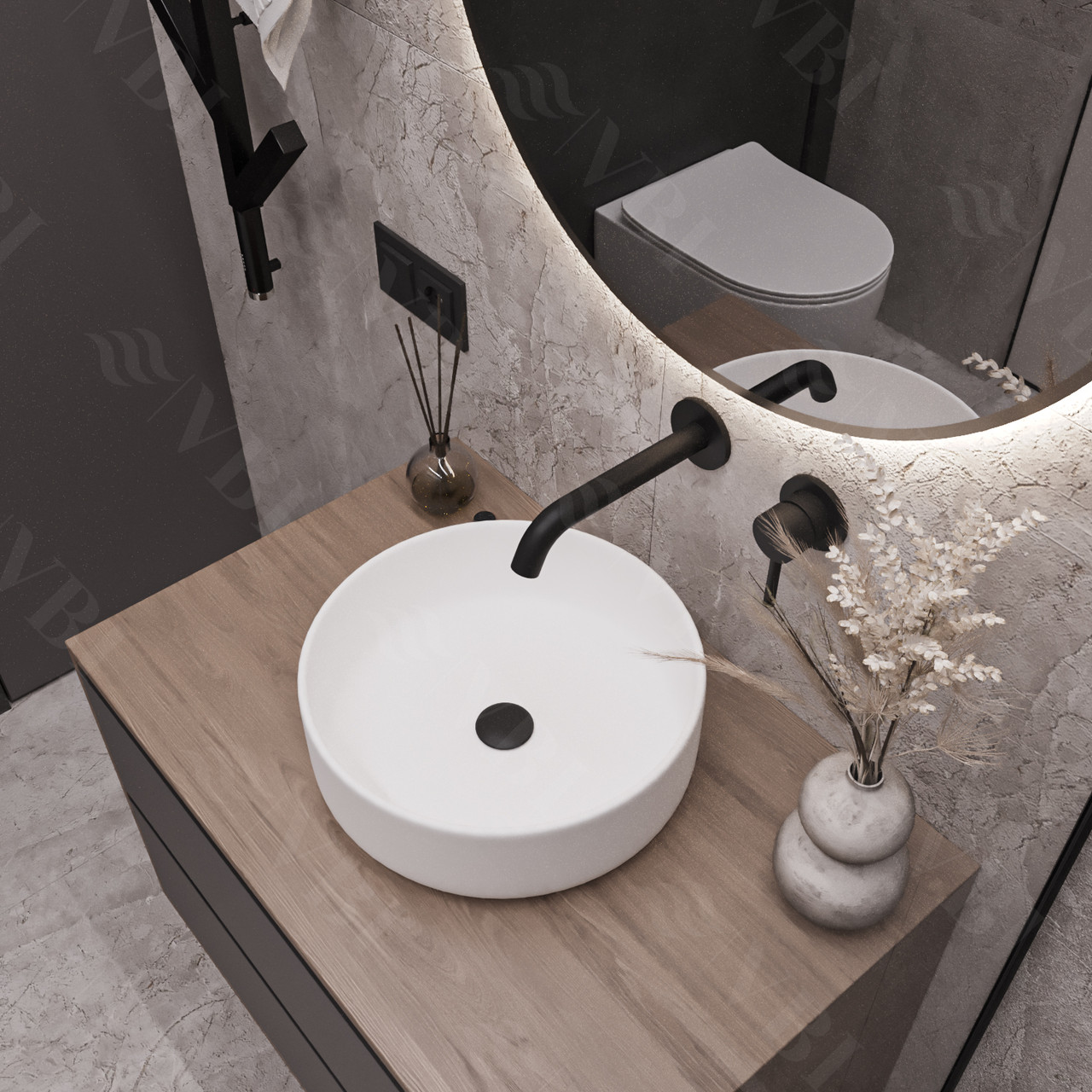 Умивальник (раковина) VBI PRATO WHITE накладний, фото 1