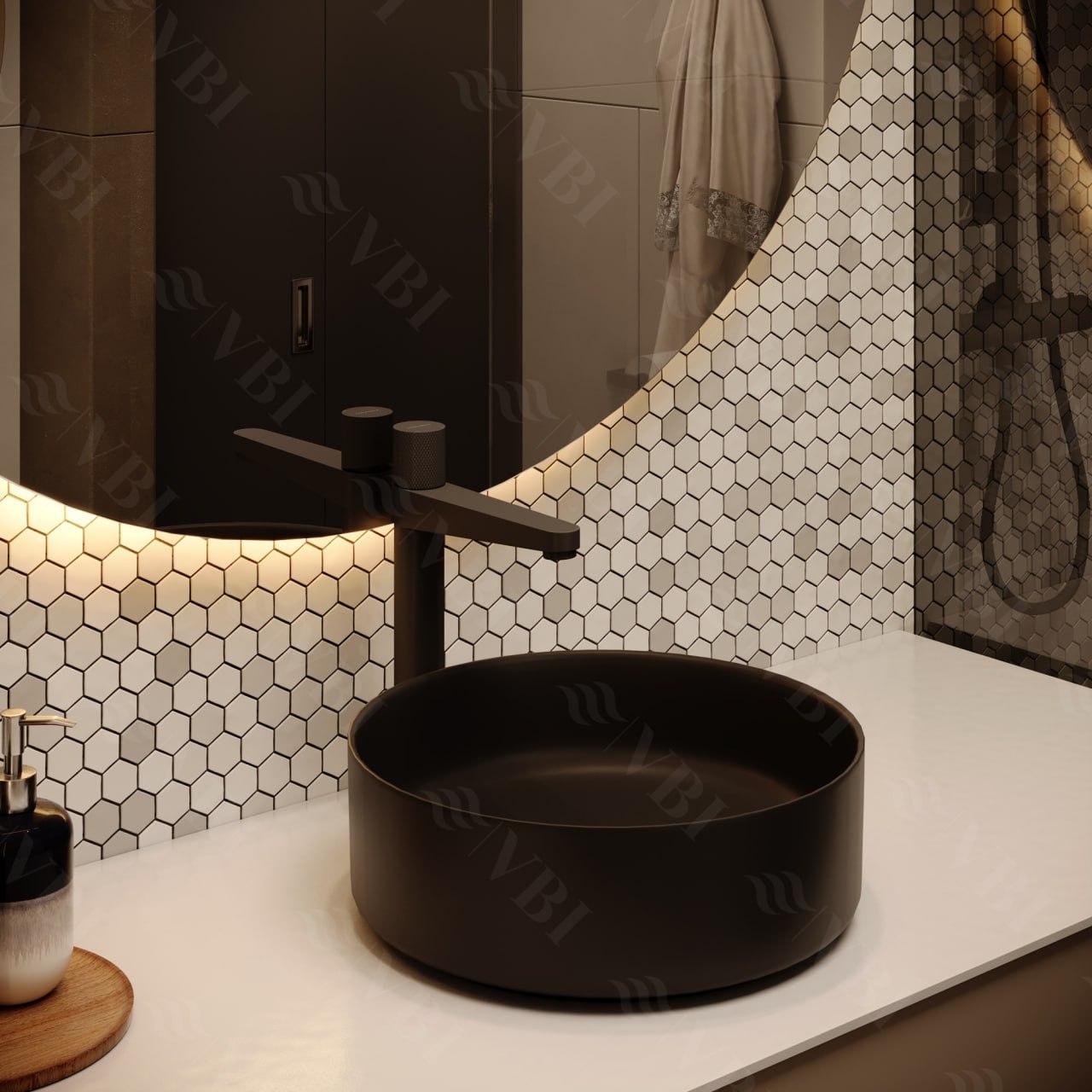 Умивальник (раковина) VBI PRATO BLACK MATT накладний, фото 1