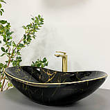 Умивальник (раковина) VBI TURIN MARBLE BLACK GLOSSY накладний, фото 4