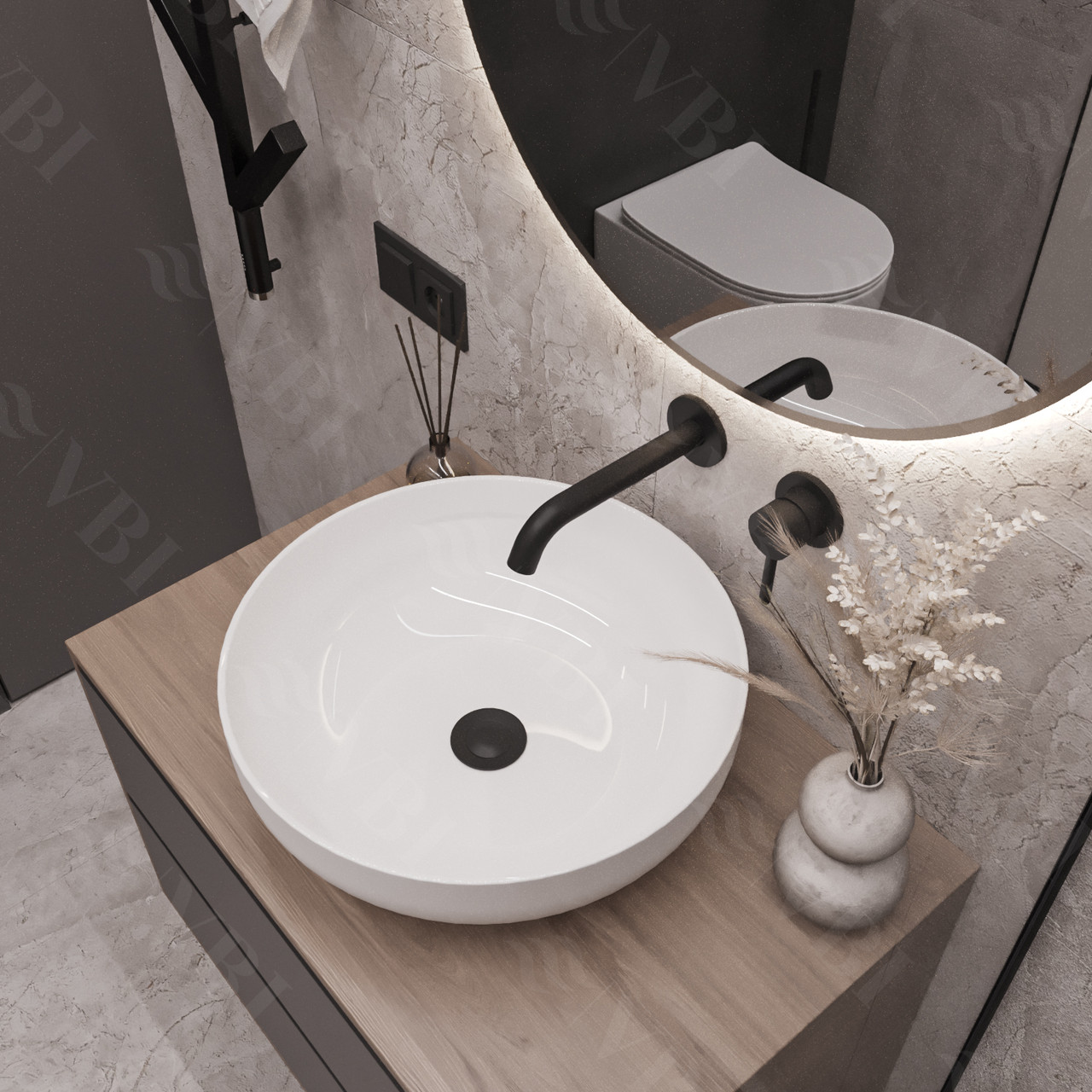 Умивальник (раковина) VBI BARI WHITE накладний, фото 1