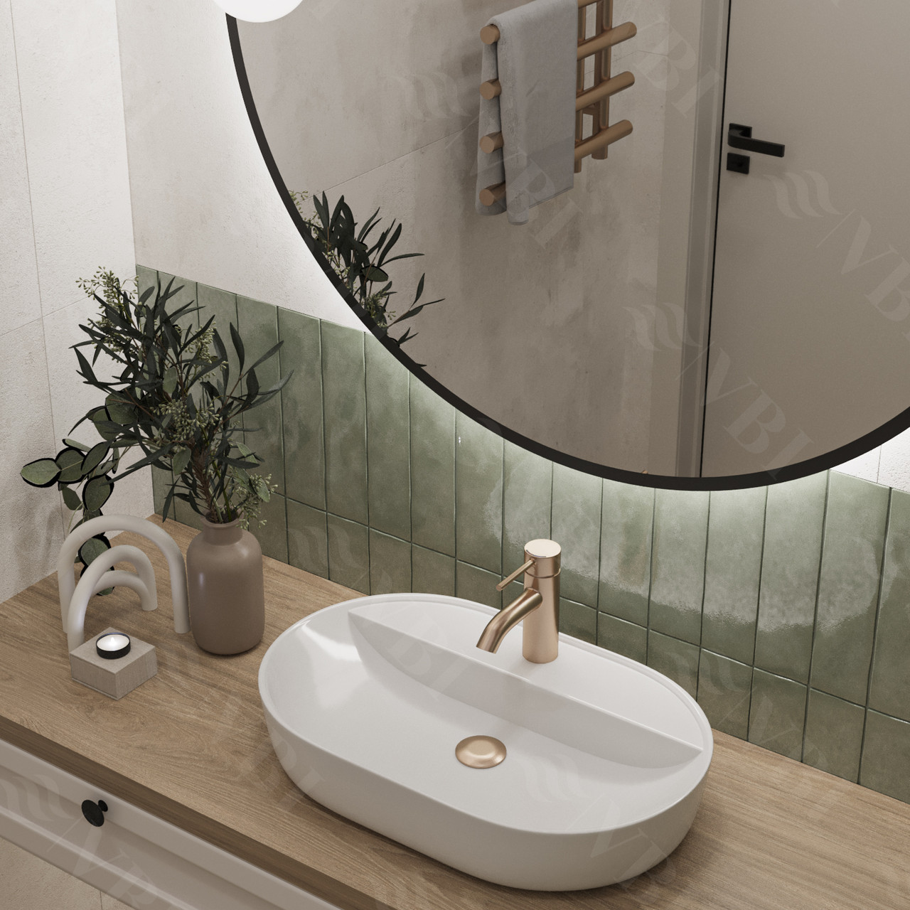 Умивальник (раковина) VBI TERNI WHITE накладний, фото 1