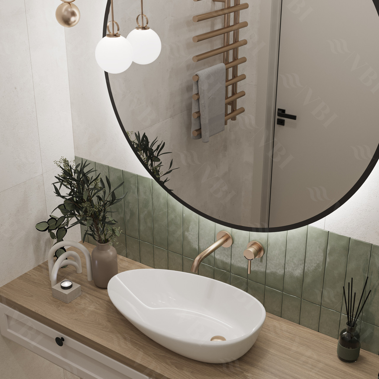 Умивальник (раковина) VBI TRENTO 65 WHITE накладний, фото 1