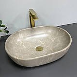 Умивальник (раковина) VBI MODENA S BEIGE STONE MATT накладний, фото 3