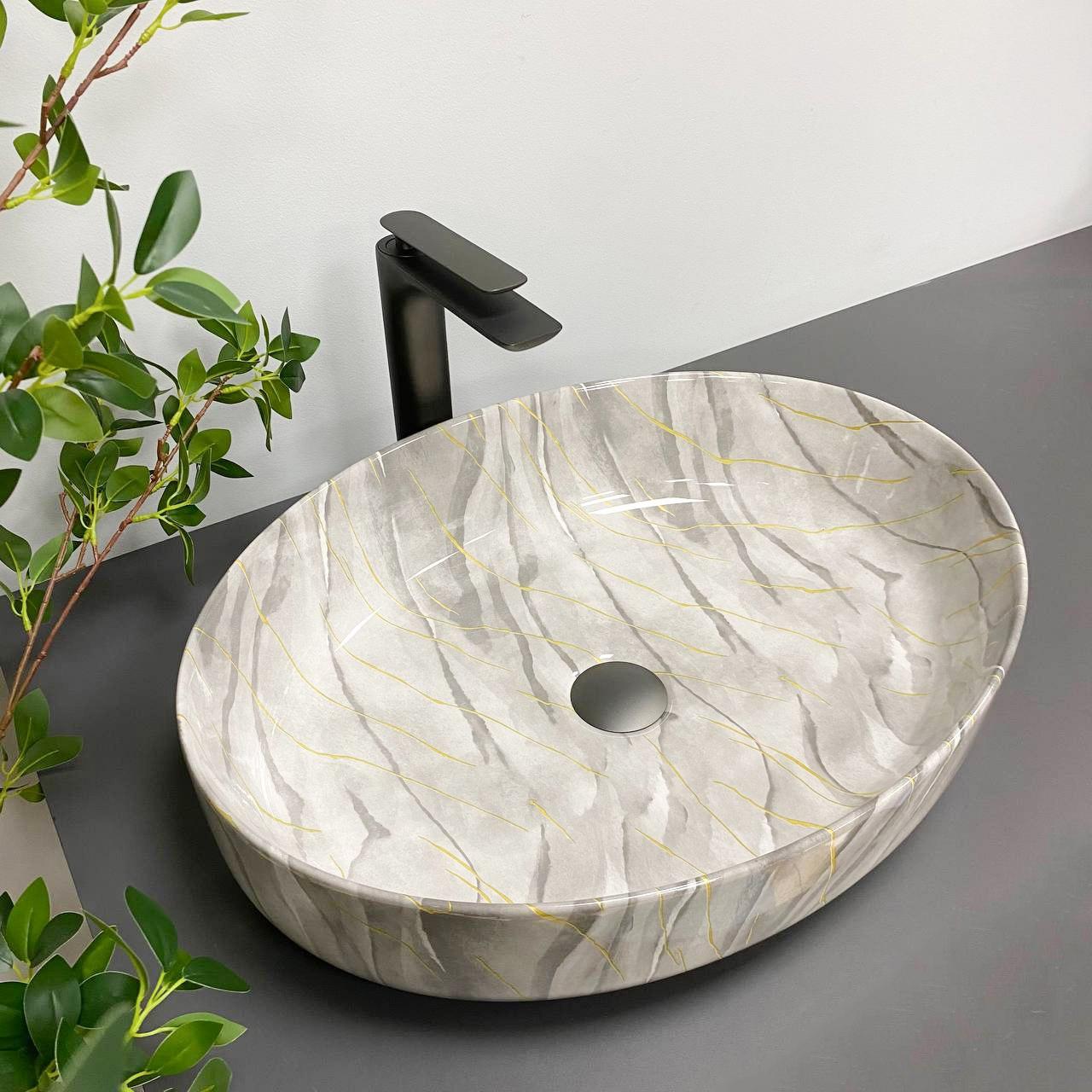 Умивальник (раковина) VBI UDINE STONE GLOSSY накладний, фото 1