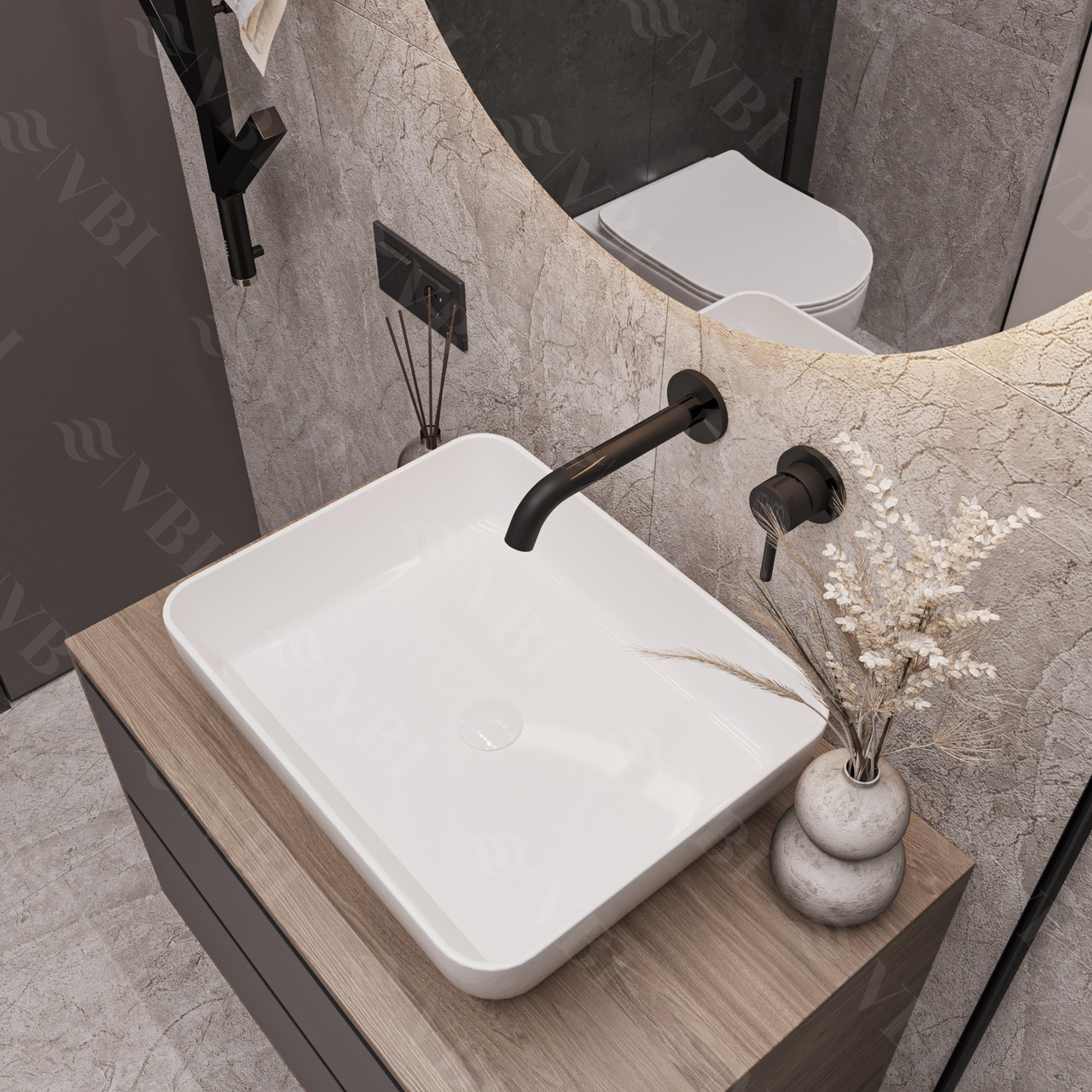 Умивальник (раковина) VBI PALERMO WHITE накладний, фото 1